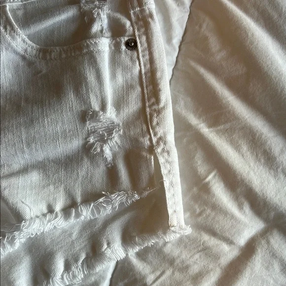 Just USA White Button-Up Denim Shorts - Picture 8 of 8
